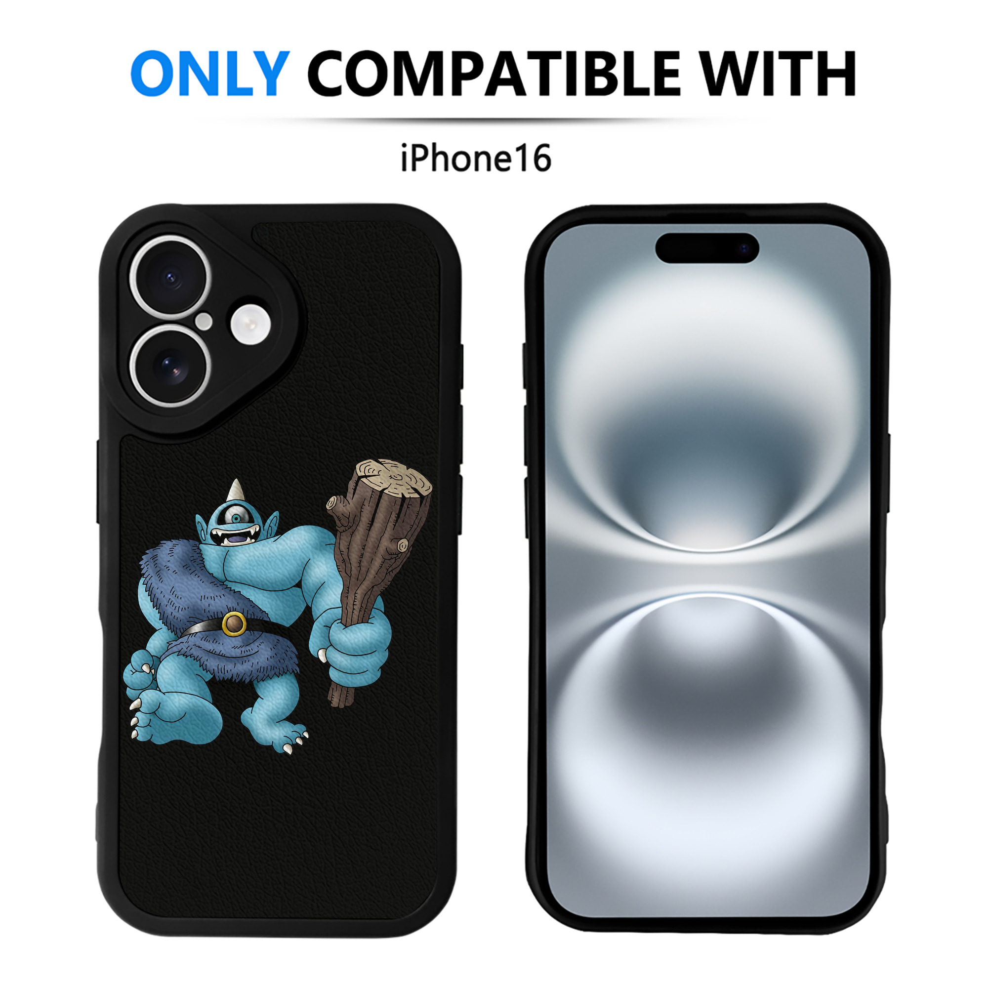 （画像用） ドラゴンクエスト Doragon Kuesuto Dragon Quest 【iPhone 16シリーズ対応】シリコンスマホケース（レザー調） 材質：シリコン